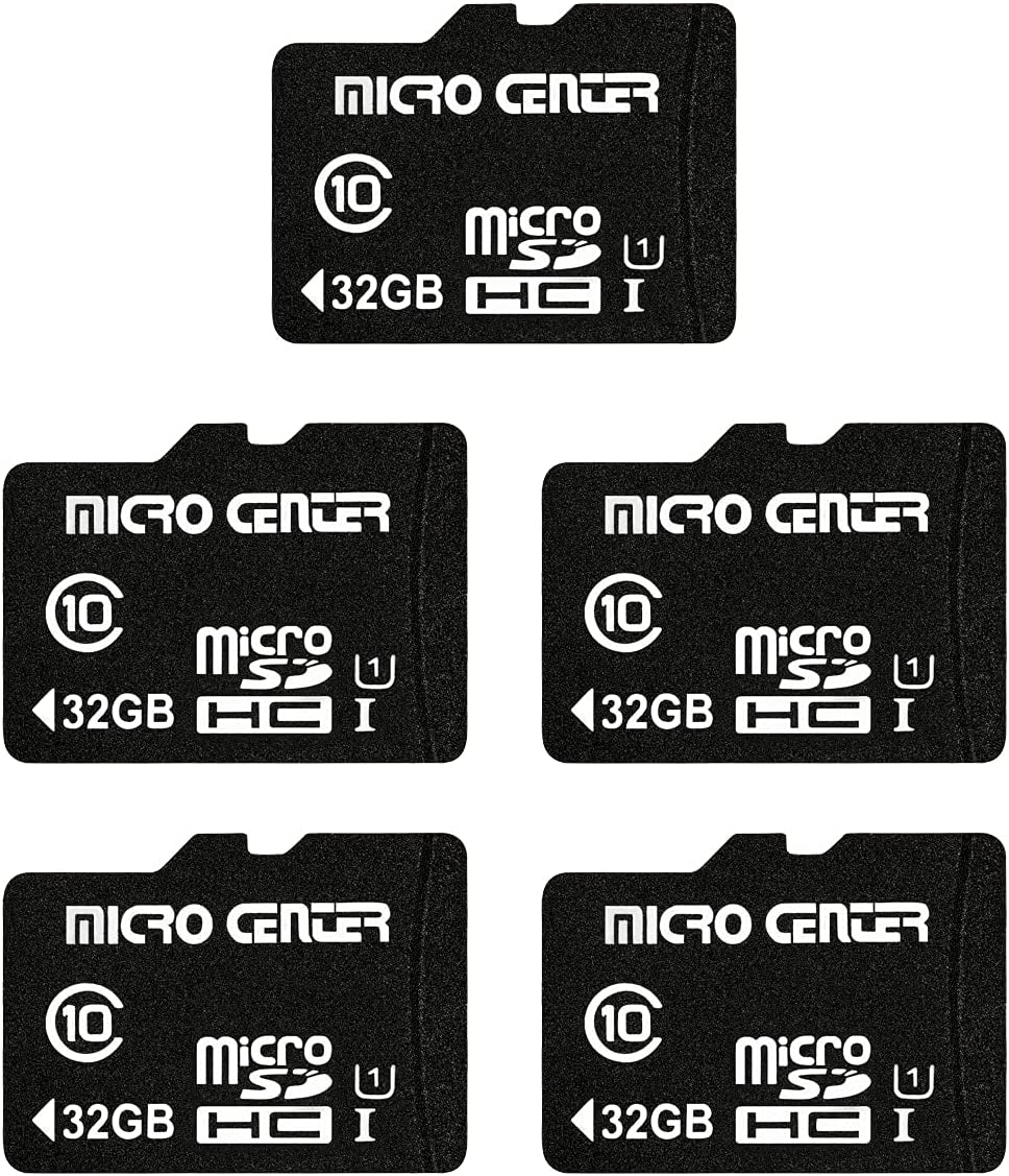 32GB Class 10 Microsdhc Flash Memory Card with Adapter for Mobile Device Storage Phone, Tablet, Drone & Full HD Video Recording - 80Mb/S UHS-I, C10, U1 (5 Pack)