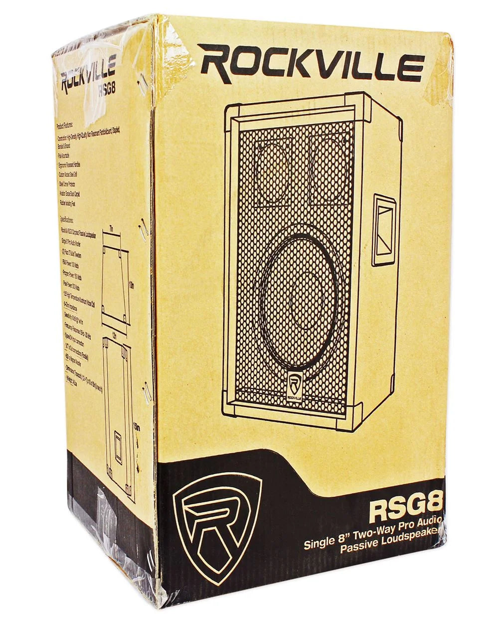 RSG8 8” 300 Watt 2-Way 8-Ohm Passive Dj/Pro PA Speaker, Pole Mountable