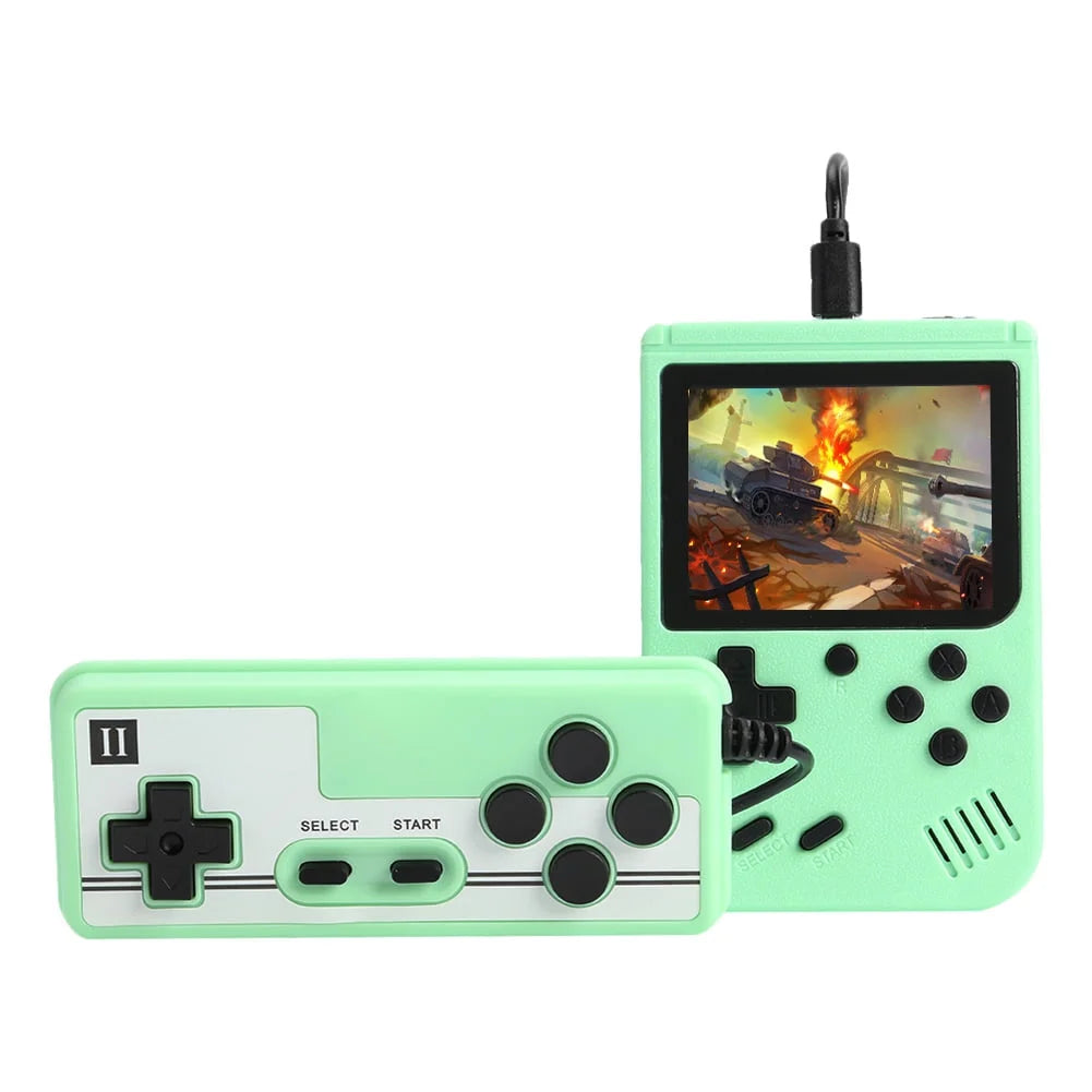 Pocket Handheld Game Console Gamepad 500 Video Games Player Gift (Green)