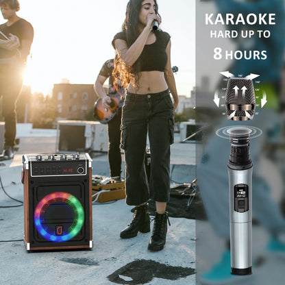 Karaoke Machine for Adults & Kids, Portable Bluetooth Speaker with 2 Wireless Karaoke Microphones, Home Karaoke System