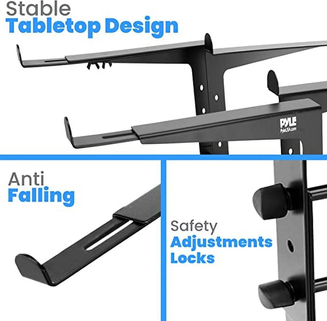 PLPTS38 - Universal Dual Device Laptop Stand, Sound Equipment DJ Mixing Workstation