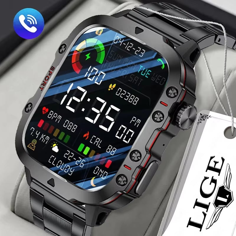 New Smart Watch 1.96 Inch Screen 420 Mah Bluetooth Call Voice Assistant Watch Sports Fitness Waterproof Smartwatch for Men