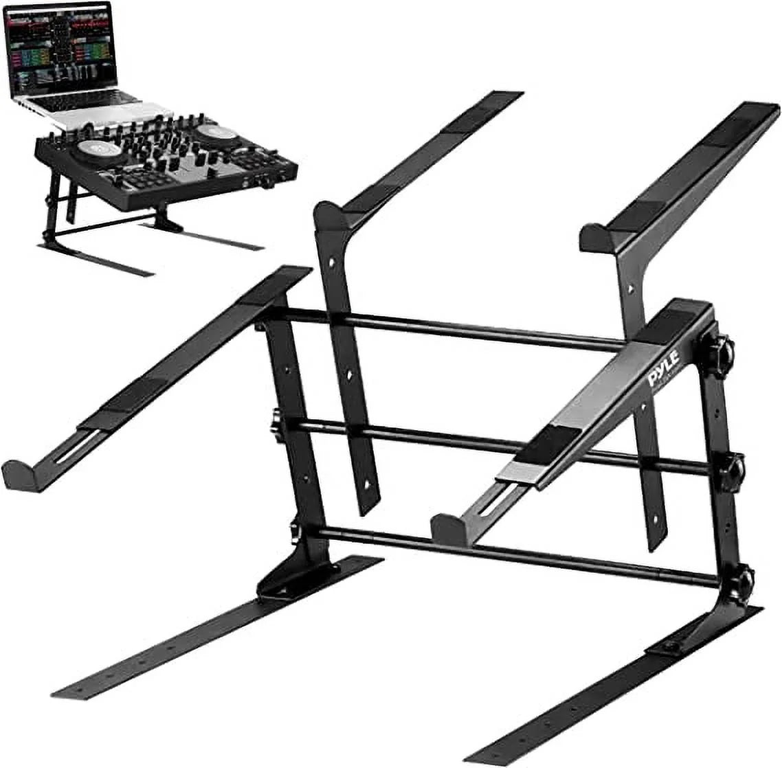 PLPTS38 - Universal Dual Device Laptop Stand, Sound Equipment DJ Mixing Workstation