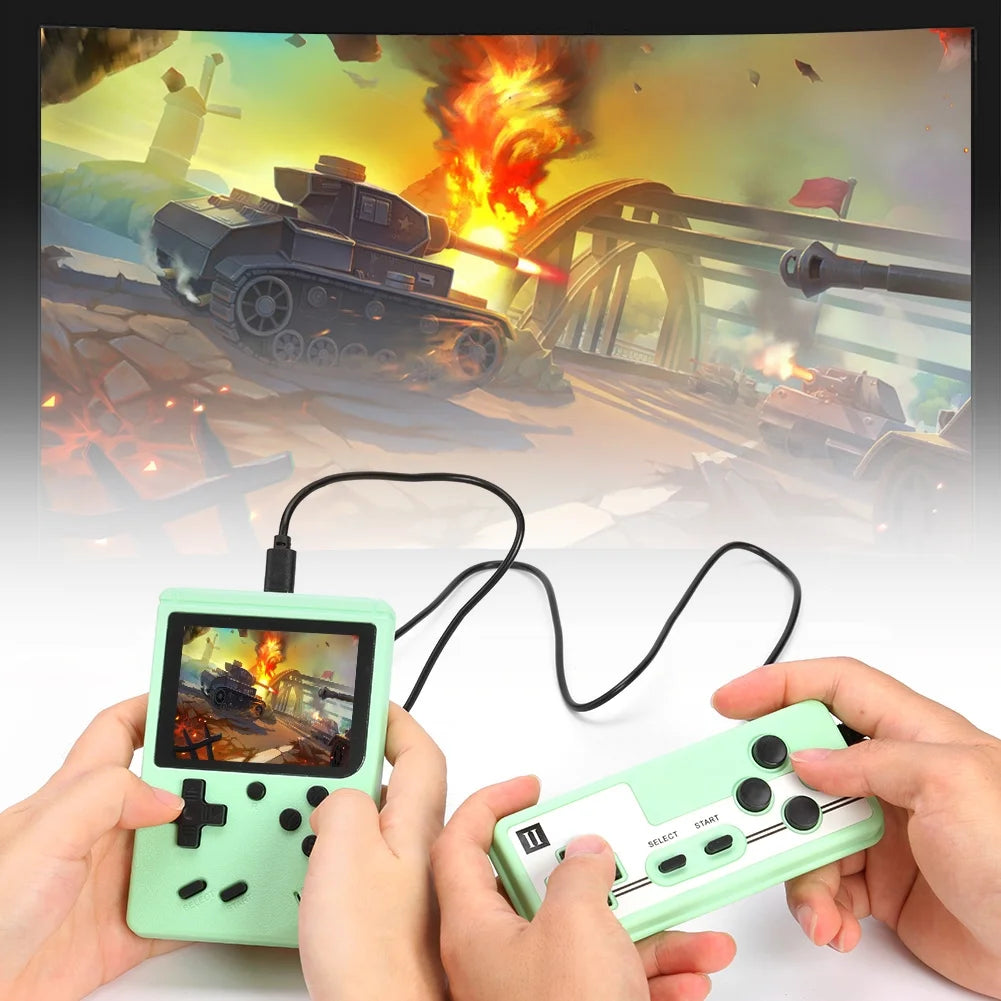 Pocket Handheld Game Console Gamepad 500 Video Games Player Gift (Green)