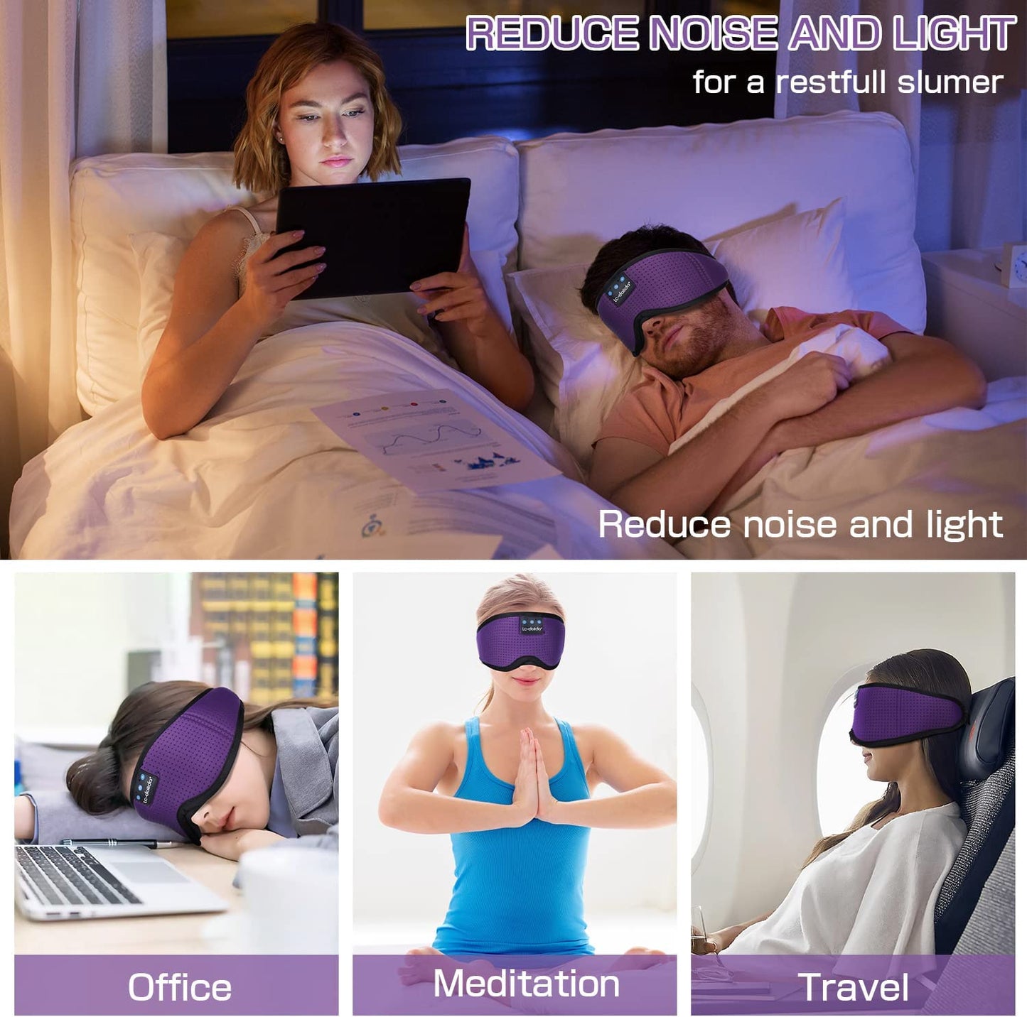 Sleep Headphones Bluetooth Sleep Mask Headphones for Sleeping 5.2 Bluetooth Eye Mask for Sleeping, Ice Silk Sleeping Headphones for Side Sleepers Thin Stereo Speaker Unique Gifts for Travel