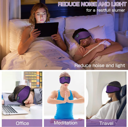 Sleep Headphones Bluetooth Sleep Mask Headphones for Sleeping 5.2 Bluetooth Eye Mask for Sleeping, Ice Silk Sleeping Headphones for Side Sleepers Thin Stereo Speaker Unique Gifts for Travel