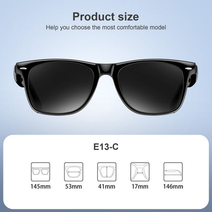 Smart Glasses Polarized Sunglass Audio Mic Speakers Bluetooth Call Remote Camera