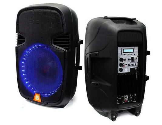 PBX2159LB 12" 2-Way Portable Speaker with LED Accent Lighting, Built-In Bluetooth/Usb/Sd Card