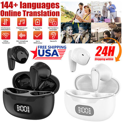 2025 AI Translation Earbuds Language Translation Device 144 Languages & Accents